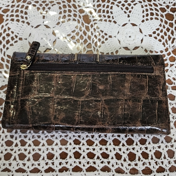Brahmin Dark Brown Croc-Embossed Wallet - Picture 4 of 6